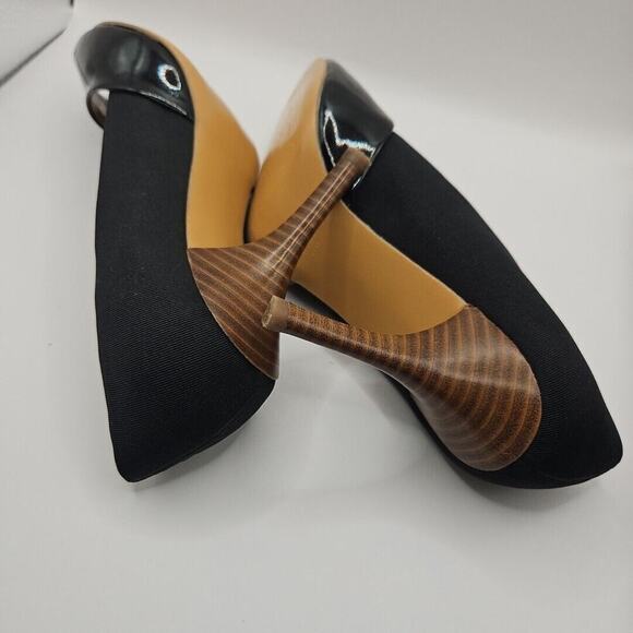 Tahari Patent Leather Open Square Toe Women's Size 8 Medium Shoes - 3 1/2" Heel - Picture 15 of 16